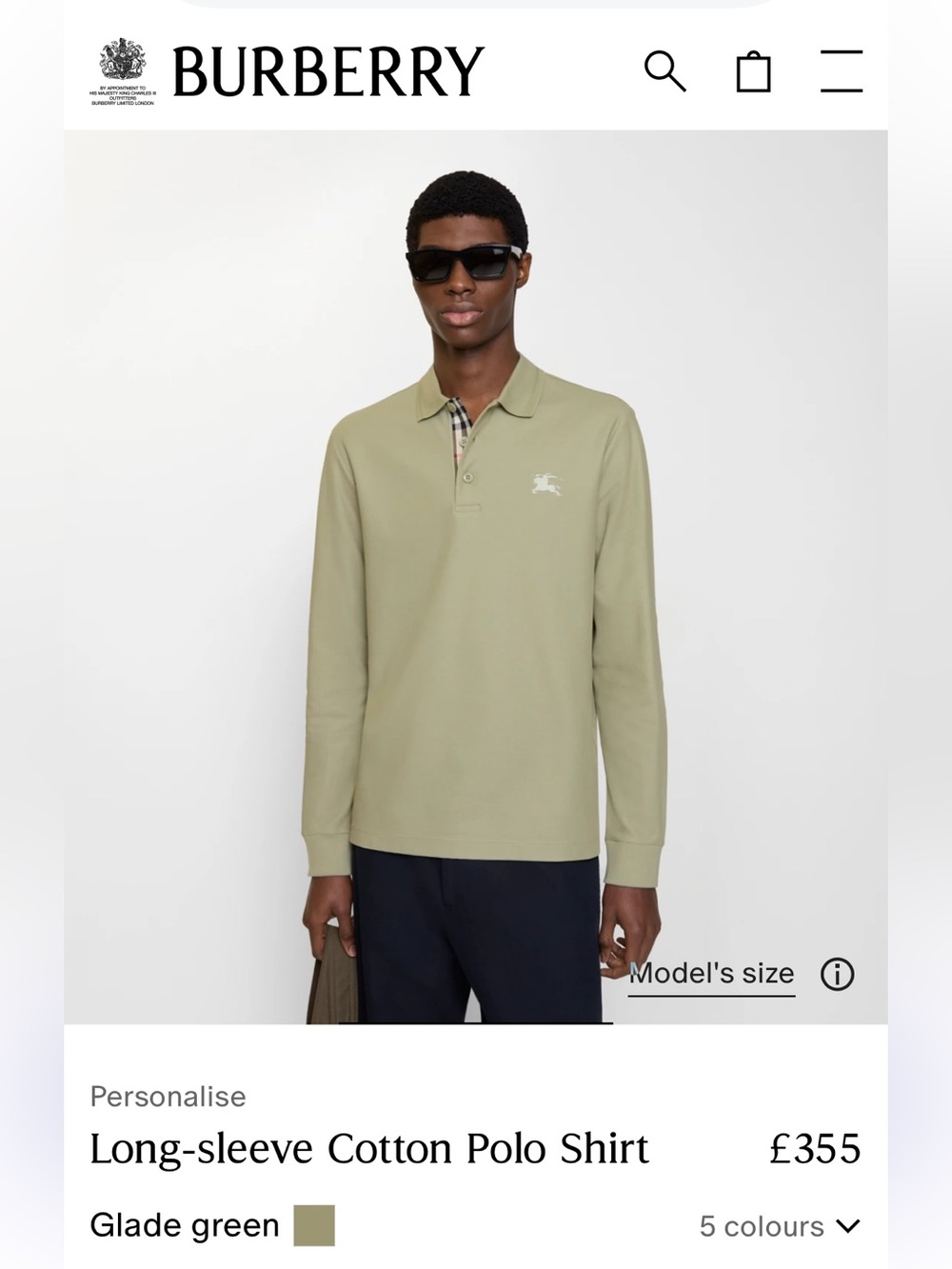 665$ BURBERRY, the long sleeves cotton polo shirt!